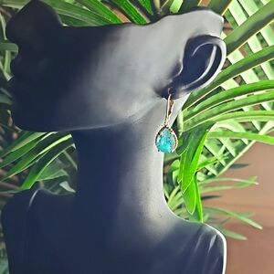 Elegant Gold and Blue Drop Earrings